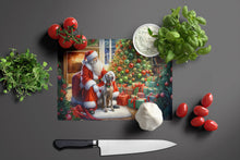 Load image into Gallery viewer, Weimaraner and Santa Claus Glass Cutting Boards – Durable, Decorative Kitchen Art