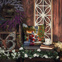 Load image into Gallery viewer, Weimaraner and Santa Claus Throw Pillow
