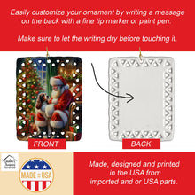 Load image into Gallery viewer, Welsh Springer Spaniel and Santa Claus Porcelain Ornament