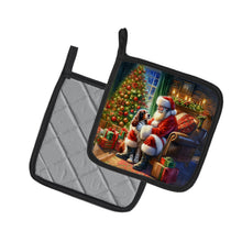 Load image into Gallery viewer, Welsh Springer Spaniel and Santa Claus Pot Holders - Set of 2 Decorative Kitchen Helpers | Made in the USA