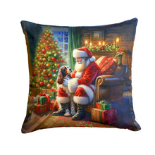 Load image into Gallery viewer, Welsh Springer Spaniel and Santa Claus Throw Pillow - 14x14 Decorative Pillow – Art for Your Home &amp; Patio