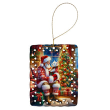 Load image into Gallery viewer, Westie and Santa Claus Porcelain Ornament