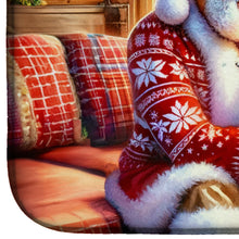 Load image into Gallery viewer, Westie and Santa Claus Dish Drying Mat