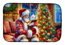 Load image into Gallery viewer, Westie and Santa Claus Dish Drying Mat