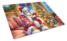 Load image into Gallery viewer, Westie and Santa Claus Glass Cutting Boards – Durable, Decorative Kitchen Art