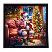 Load image into Gallery viewer, Westie and Santa Claus Framed Metal Print