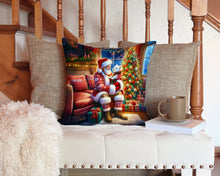 Load image into Gallery viewer, Westie and Santa Claus Throw Pillow - 14x14 Decorative Pillow – Art for Your Home &amp; Patio