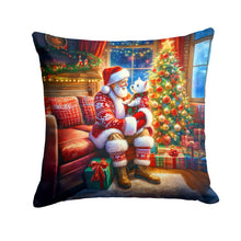 Load image into Gallery viewer, Westie and Santa Claus Throw Pillow - 14x14 Decorative Pillow – Art for Your Home &amp; Patio