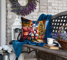 Load image into Gallery viewer, Westie and Santa Claus Throw Pillow