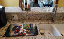 Load image into Gallery viewer, Westie and Santa Claus Dish Drying Mat