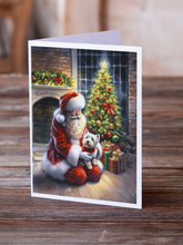 Load image into Gallery viewer, Westie and Santa Claus Greeting Cards - Blank Note Cards – 8-Pack of Artist-Designed Cards with Envelopes