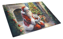 Load image into Gallery viewer, Westie and Santa Claus Glass Cutting Boards – Durable, Decorative Kitchen Art