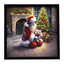 Load image into Gallery viewer, Westie and Santa Claus Framed Metal Print