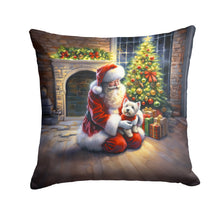 Load image into Gallery viewer, Westie and Santa Claus Throw Pillow - 14x14 Decorative Pillow – Art for Your Home &amp; Patio