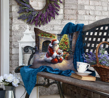 Load image into Gallery viewer, Westie and Santa Claus Throw Pillow