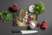 Load image into Gallery viewer, Fox Terrier and Santa Claus Glass Cutting Boards – Durable, Decorative Kitchen Art