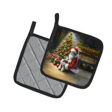 Load image into Gallery viewer, Fox Terrier and Santa Claus Pot Holders - Set of 2 Decorative Kitchen Helpers | Made in the USA