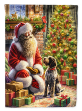Load image into Gallery viewer, Wirehaired Pointing Griffon with Santa Garden Flag – Christmas Dog Yard Decor