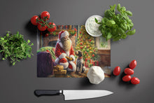 Load image into Gallery viewer, Wirehaired Pointing Griffon and Santa Claus Glass Cutting Boards – Durable, Decorative Kitchen Art