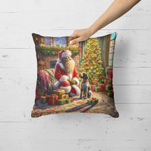 Load image into Gallery viewer, Wirehaired Pointing Griffon and Santa Claus Throw Pillow