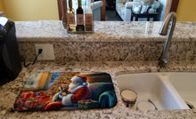 Load image into Gallery viewer, Yorkshire Terrier Yorkie and Santa Claus Dish Drying Mat