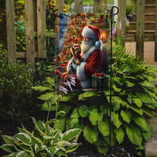 Load image into Gallery viewer, Yorkshire Terrier Yorkie with Santa Garden Flag – Christmas Dog Yard Decor
