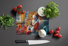Load image into Gallery viewer, Yorkshire Terrier Yorkie and Santa Claus Glass Cutting Boards – Durable, Decorative Kitchen Art