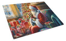 Load image into Gallery viewer, Yorkshire Terrier Yorkie and Santa Claus Glass Cutting Boards – Durable, Decorative Kitchen Art