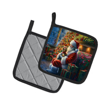 Load image into Gallery viewer, Yorkshire Terrier Yorkie and Santa Claus Pot Holders - Set of 2 Decorative Kitchen Helpers | Made in the USA