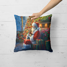 Load image into Gallery viewer, Yorkshire Terrier Yorkie and Santa Claus Throw Pillow