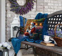 Load image into Gallery viewer, Yorkshire Terrier Yorkie and Santa Claus Throw Pillow