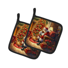 Load image into Gallery viewer, Yorkshire Terrier Yorkie and Santa Claus Pot Holders - Set of 2 Decorative Kitchen Helpers | Made in the USA