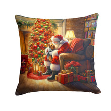 Load image into Gallery viewer, Yorkshire Terrier Yorkie and Santa Claus Throw Pillow - 14x14 Decorative Pillow – Art for Your Home &amp; Patio