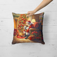 Load image into Gallery viewer, Yorkshire Terrier Yorkie and Santa Claus Throw Pillow