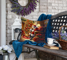 Load image into Gallery viewer, Yorkshire Terrier Yorkie and Santa Claus Throw Pillow
