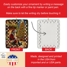Load image into Gallery viewer, Yorkshire Terrier Yorkie and Santa Claus Porcelain Ornament