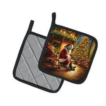 Load image into Gallery viewer, Yorkshire Terrier Yorkie and Santa Claus Pot Holders - Set of 2 Decorative Kitchen Helpers | Made in the USA