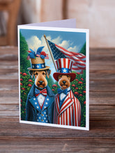 Load image into Gallery viewer, All American Airedale Terrier Greeting Cards - Blank Note Cards – 8-Pack of Artist-Designed Cards with Envelopes