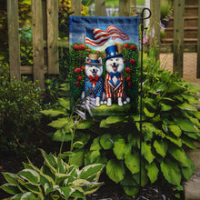 Load image into Gallery viewer, All American American Eskimo Garden Flag –  Dogs with American Flag Background by Caroline’s Treasures