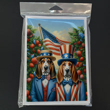 Load image into Gallery viewer, All American Basset Hound Greeting Cards - Blank Note Cards – 8-Pack of Artist-Designed Cards with Envelopes