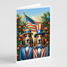 Load image into Gallery viewer, All American Basset Hound Greeting Cards - Blank Note Cards – 8-Pack of Artist-Designed Cards with Envelopes
