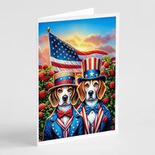 Load image into Gallery viewer, All American Beagle Greeting Cards - Blank Note Cards – 8-Pack of Artist-Designed Cards with Envelopes