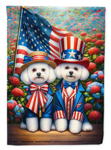 Load image into Gallery viewer, All American Bichon Frise Garden Flag –  Dogs with American Flag Background by Caroline’s Treasures