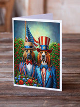 Load image into Gallery viewer, All American Bloodhound Greeting Cards - Blank Note Cards – 8-Pack of Artist-Designed Cards with Envelopes
