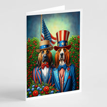 Load image into Gallery viewer, All American Bloodhound Greeting Cards - Blank Note Cards – 8-Pack of Artist-Designed Cards with Envelopes