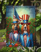 Load image into Gallery viewer, All American Bloodhound Garden Flag –  Dogs with American Flag Background by Caroline’s Treasures