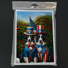 Load image into Gallery viewer, All American Border Collie Greeting Cards - Blank Note Cards – 8-Pack of Artist-Designed Cards with Envelopes