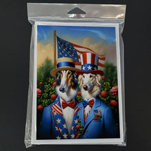 Load image into Gallery viewer, All American Borzoi Greeting Cards - Blank Note Cards – 8-Pack of Artist-Designed Cards with Envelopes