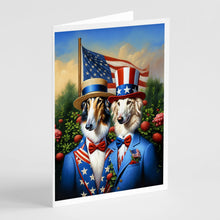 Load image into Gallery viewer, All American Borzoi Greeting Cards - Blank Note Cards – 8-Pack of Artist-Designed Cards with Envelopes