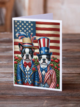 Load image into Gallery viewer, All American Boston Terrier Greeting Cards - Blank Note Cards – 8-Pack of Artist-Designed Cards with Envelopes